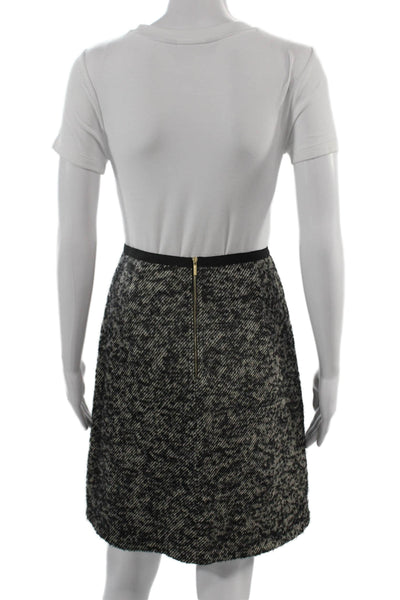 Sportmax Womens A-Line Herringbone Wool Mohair Silk Skirt Knee Length Size 2