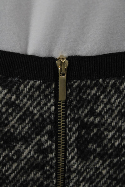 Sportmax Womens A-Line Herringbone Wool Mohair Silk Skirt Knee Length Size 2