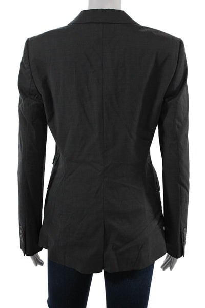 Boss Hugo Boss Unisex Dark Gray Collared Blazer Cotton Blend Size 4
