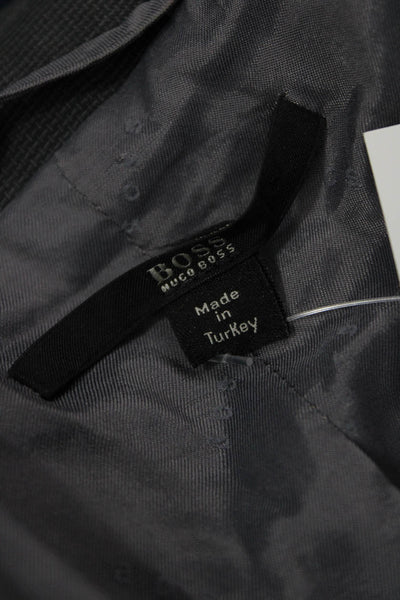 Boss Hugo Boss Unisex Dark Gray Collared Blazer Cotton Blend Size 4
