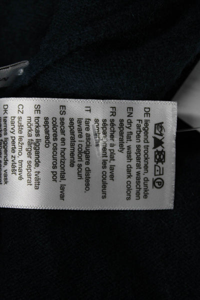 Allude Unisex Cardigan Dark Blue 100% Cashmere V Neck Button Long Sleeve Size S