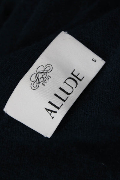 Allude Unisex Cardigan Dark Blue 100% Cashmere V Neck Button Long Sleeve Size S