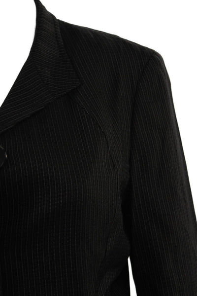 Zanella Unisex Black Striped Collared Blazer Long Sleeve Size 6