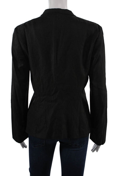 Zanella Unisex Black Striped Collared Blazer Long Sleeve Size 6