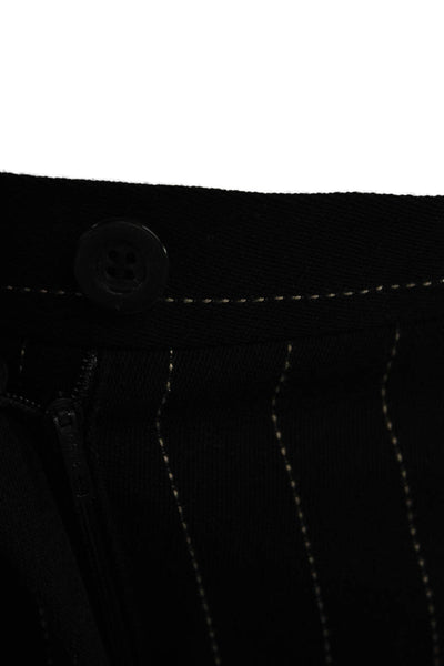 Laurel Women Ankle Dress Pants Black Striped Wool Size 34