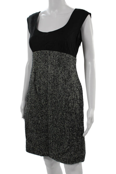 Classiques Entier Women A-Line Black Wool Mohair Knee Dress Size 2