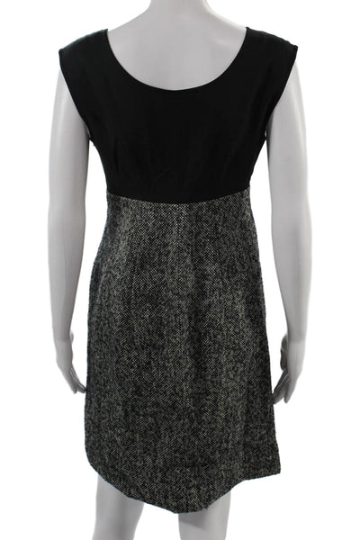 Classiques Entier Women A-Line Black Wool Mohair Knee Dress Size 2