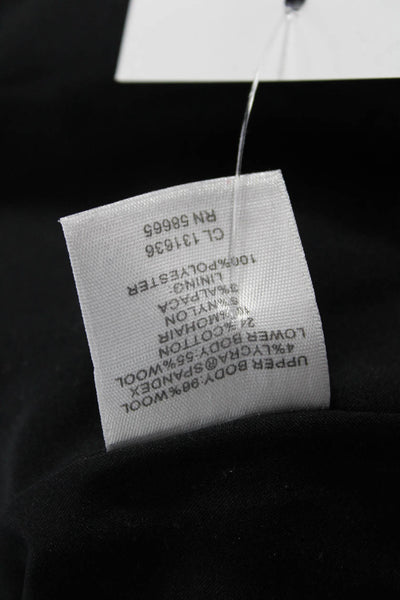 Classiques Entier Women A-Line Black Wool Mohair Knee Dress Size 2