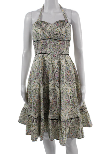 Girls From Savoy Anthropologie Womens Fit & Flare Dress Beige Floral Size 2