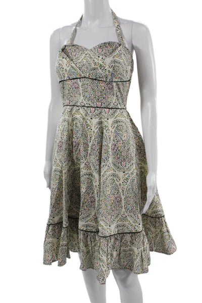 Girls From Savoy Anthropologie Womens Fit & Flare Dress Beige Floral Size 2