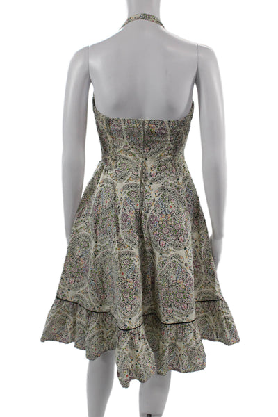 Girls From Savoy Anthropologie Womens Fit & Flare Dress Beige Floral Size 2