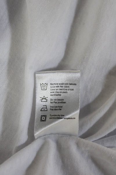 Chaser Women Basic Graphic Art T Shirt White Round Neck Short Sleeve Size L