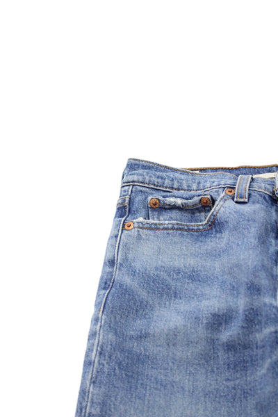 Levis Mens 90s Straight Jeans Blue Mid Rise 100% Cotton Size 25