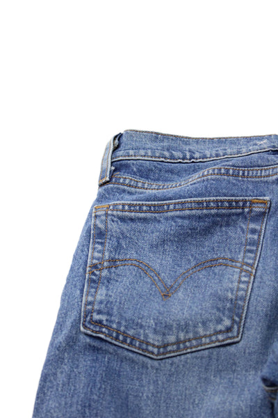 Levis Mens 90s Straight Jeans Blue Mid Rise 100% Cotton Size 25