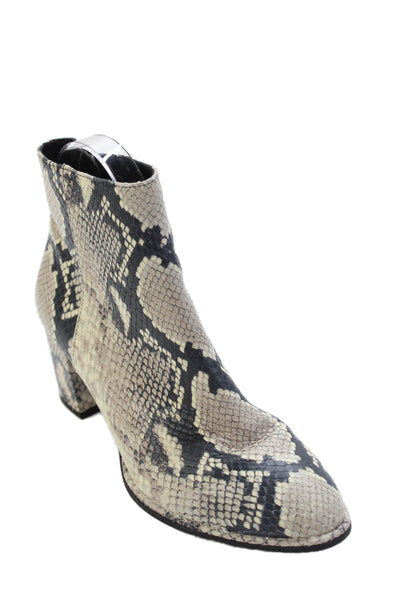 Stuart Weitzman Women's Block Heel Snake Print Ankle Boots Size 5.5