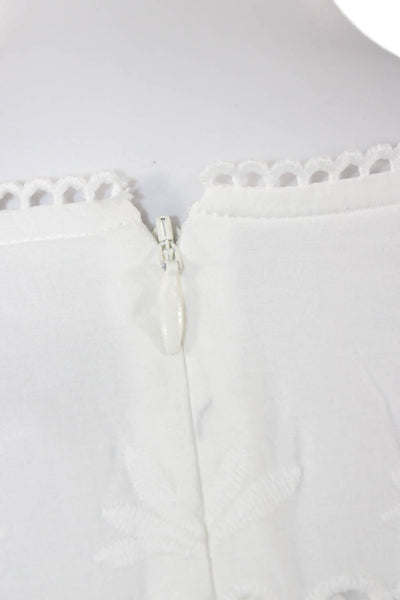 We Are Kindred Women Shirt Dress White V-Neck Short Sleeve Cotton Size 8
