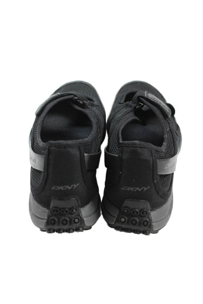 DKNY Womens Strap On Sprinter Athletic Sneakers Shoes Black Size 10