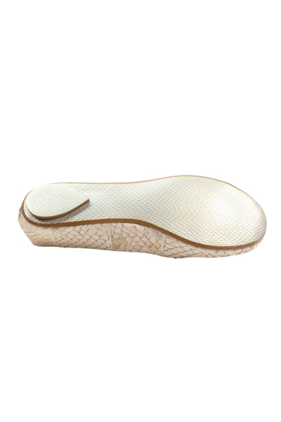 Chi by Carlos Falchi Womens Embossed Leather Slip On Ballet Flats Pink Size 10W