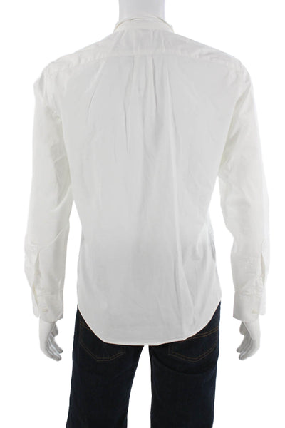 J Crew Mens White Cotton Elastane Button-Down Long Sleeve Collared Shirt Size S