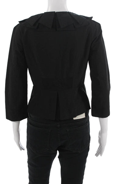 Elevenses Anthropologie Women Classic Black Button 3/4 Sleeve Jacket Size 2