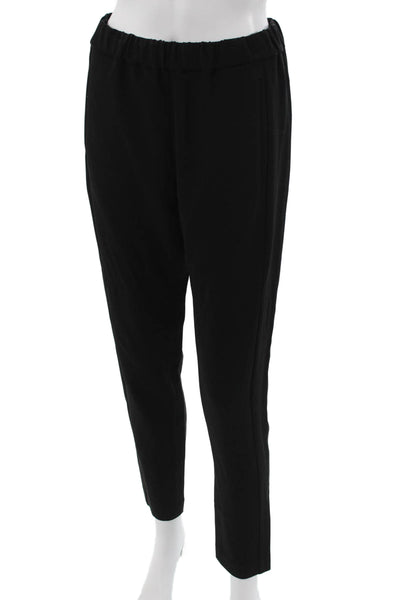 Theory Women Ankle Dress Pants Black Drawstring Solid Size PP
