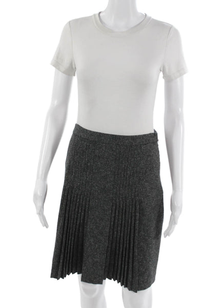 Halogen Womens A-Line Pleated Knee Length Skirt Dark Gray Size 2P