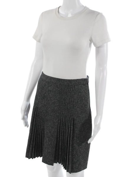 Halogen Womens A-Line Pleated Knee Length Skirt Dark Gray Size 2P