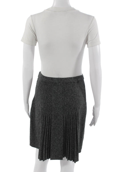 Halogen Womens A-Line Pleated Knee Length Skirt Dark Gray Size 2P