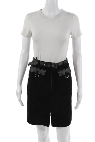 Maxima Women Straight Pencil Skirt Black Polyester Short Size 2