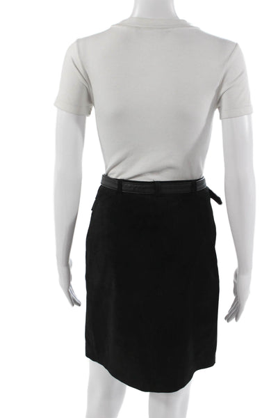 Maxima Women Straight Pencil Skirt Black Polyester Short Size 2