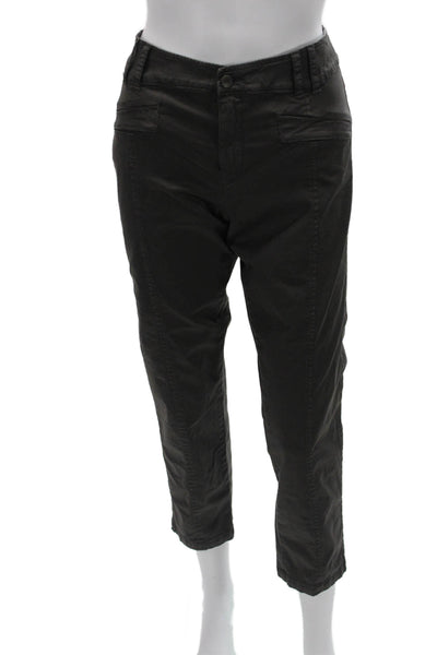 Transit Par Such Womens Cropped Ankle Pants Black Cotton Elastane Size 4