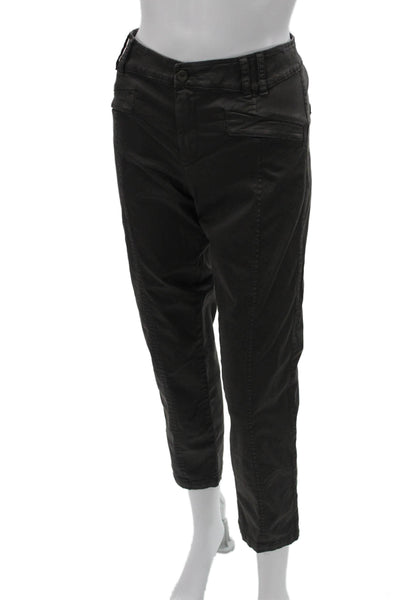 Transit Par Such Womens Cropped Ankle Pants Black Cotton Elastane Size 4