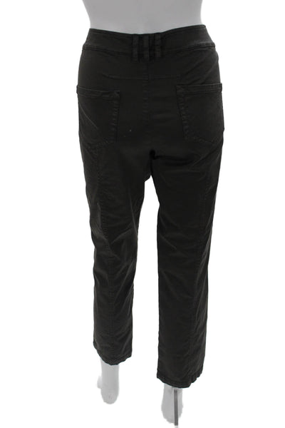 Transit Par Such Womens Cropped Ankle Pants Black Cotton Elastane Size 4