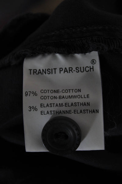 Transit Par Such Womens Cropped Ankle Pants Black Cotton Elastane Size 4