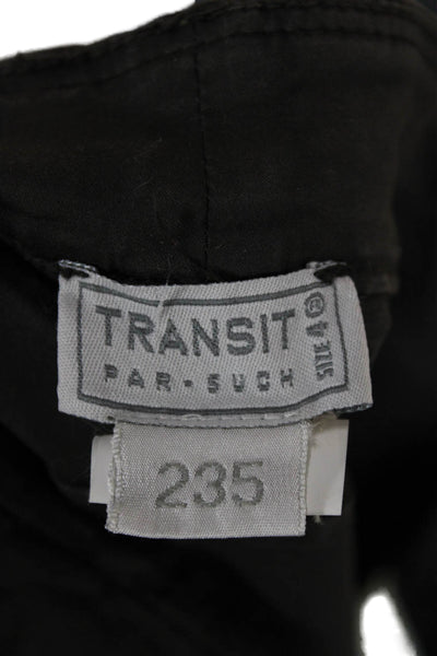 Transit Par Such Womens Cropped Ankle Pants Black Cotton Elastane Size 4