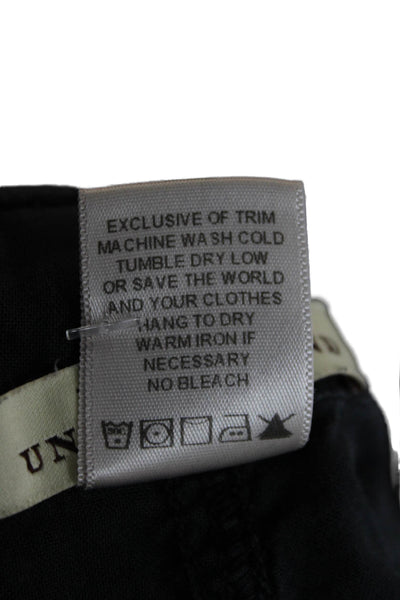 Prairie Underground Women Cropped Cargo Pants Black Button Organic Cotton Size S