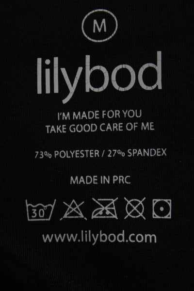 Lilybod Womens Ankle Black Striped Leggings Size M