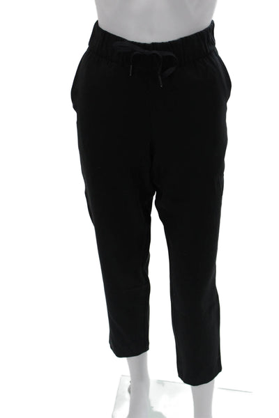 Lululemon Women Ankle Cropped Jogger Pants Black Drawstring Size 6