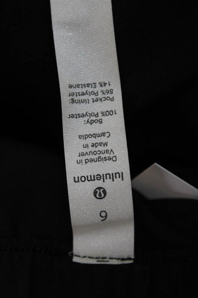Lululemon Women Ankle Cropped Jogger Pants Black Drawstring Size 6