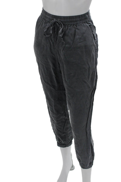 Johnny Was Womens Cropped Jogger Pants Dark Gray Drawstring Size S