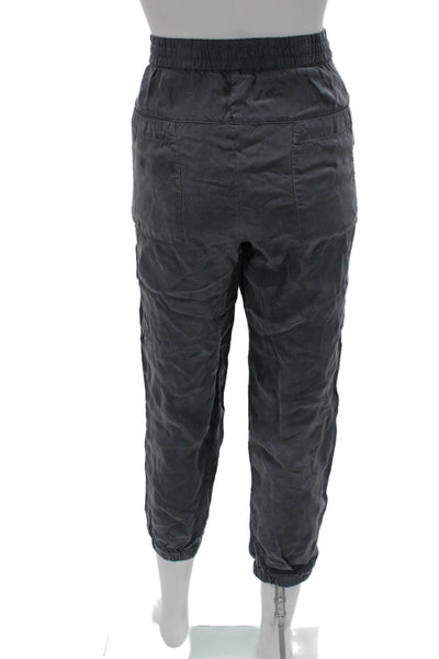 Johnny Was Womens Cropped Jogger Pants Dark Gray Drawstring Size S