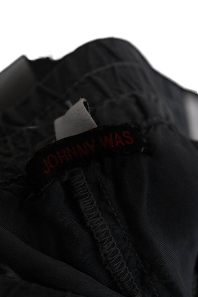 Johnny Was Womens Cropped Jogger Pants Dark Gray Drawstring Size S