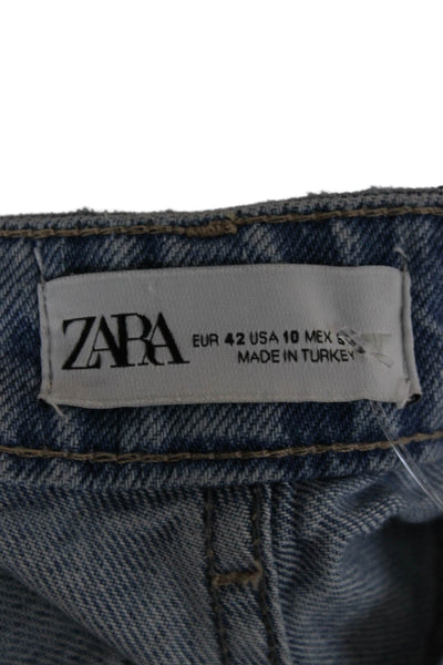 Zara Unisex Wide-Leg Jeans Mid-Rise Blue 29in Size 10