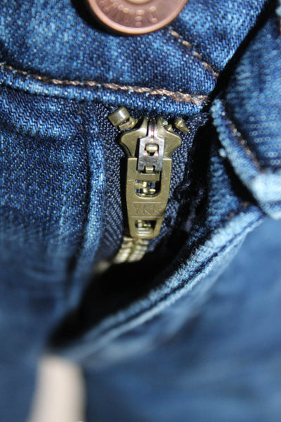 Madewell Women Mom Straight Jeans Dark Blue Mid Rise Button Size 28