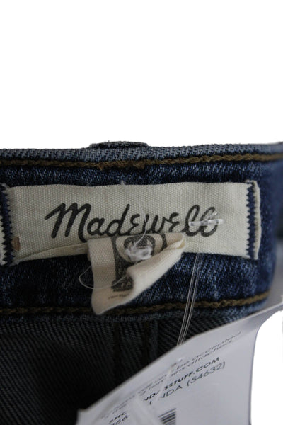 Madewell Women Mom Straight Jeans Dark Blue Mid Rise Button Size 28