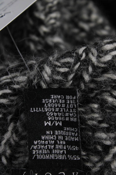 Theory Unisex Dark Gray V Neck Wool Alpaca Cardigan Short Sleeve Size M