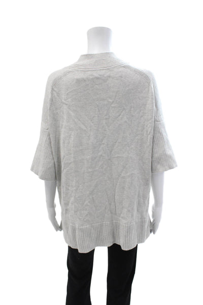 Lafayette 148 New York Unisex Pullover Gray V-Neck Size S