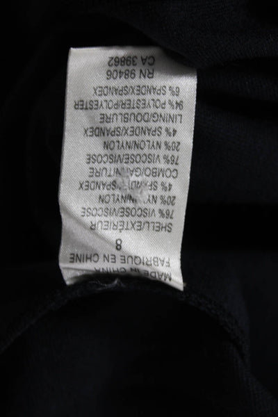 Theory Womens A-Line Skirt Black Viscose Nylon Knee Length Short Sleeve Size 8