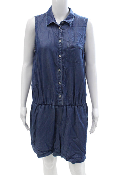 Club Monaco Womens Jumpsuit Dark Blue V Neck Sleeveless Size 8