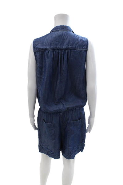 Club Monaco Womens Jumpsuit Dark Blue V Neck Sleeveless Size 8